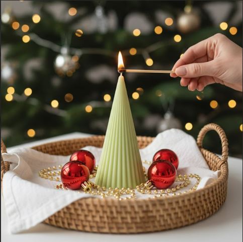 Modern Fluted Christamas Scented Candle